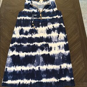 Michael Kors Dress, blue, white, tie dye, casual, knee length, stretch, XS
